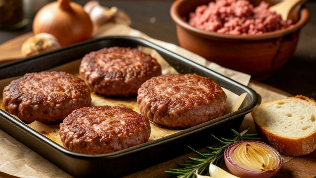 Просто закрываю фарш пергаментом и получаю очень сочные, румяные и нежные котлеты без капли жира