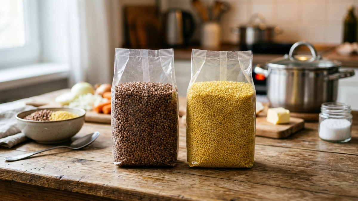 Пшено теперь скупаю пачками: смешиваю с гречкой — готовлю нежную рассыпчатую кашу, и мяса не надо