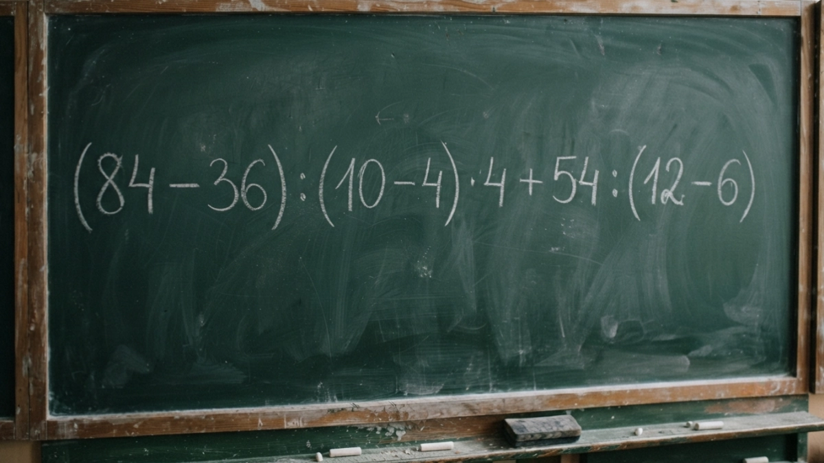 Качалка для ума: решите без калькулятора пример (84 − 36) : (10 − 4) · 4 + 54 : (12 − 6)