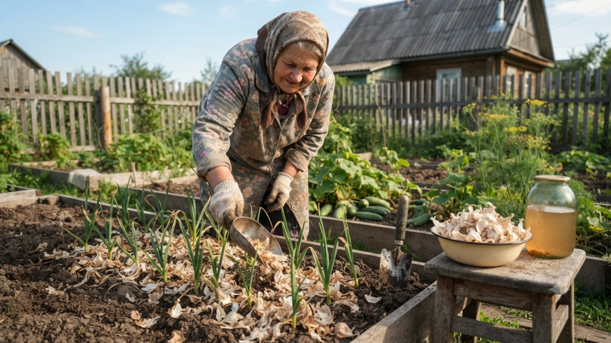 Не мусор, а помощник на огороде: чесночную шелуху отправляю не в ведро, а на грядки — пашет там как папа Карло