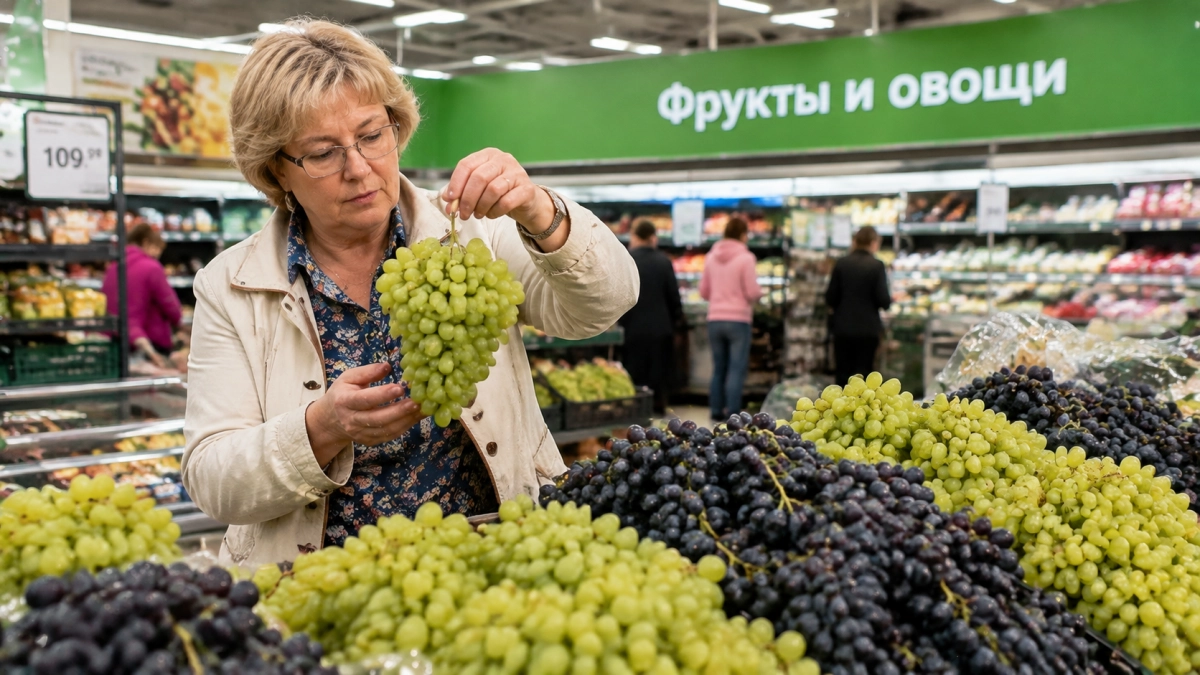 Виноград в магазине выбираю не по ягодам: одна мелочь на грозди за секунду выдаёт, сколько она лежит