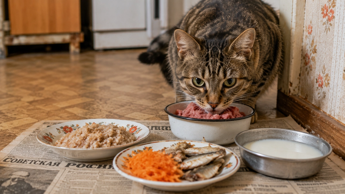 Советские кошки сухого корма не знали: что им клали в миску каждый день — старые ветсправочники расписали рацион по граммам