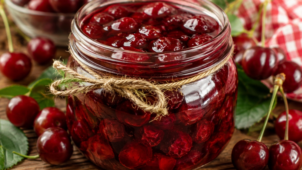 Густое варенье из вишни с косточками: минимум возни на кухне — зимой баночки разлетаются одна за другой 