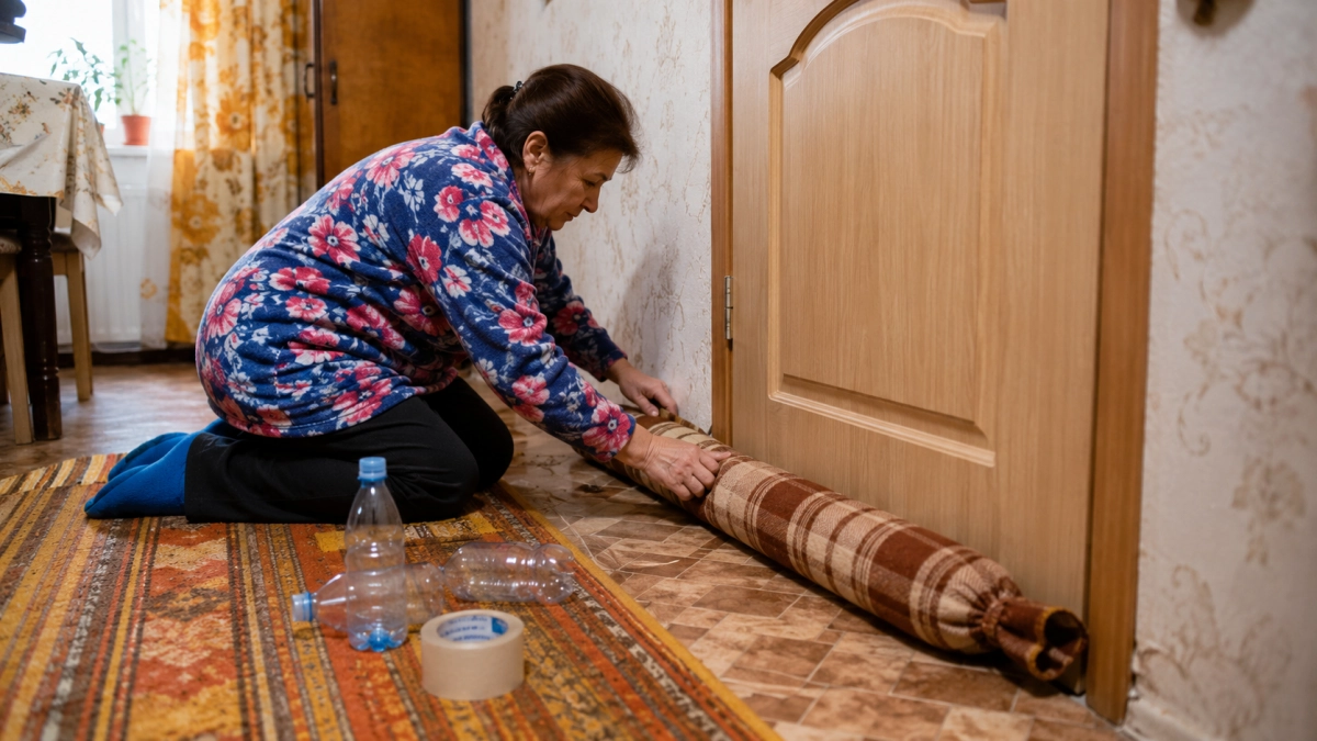 Старые пластиковые бутылки осенью берегу пуще новых: 5 минут работы — и зимой из-под двери больше не сифонит
