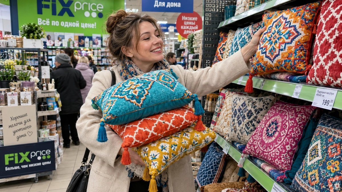 Скупила в Fix Price марокканские сидушки, но не для стульев: одна хитрость — и спальня превратилась в царские покои