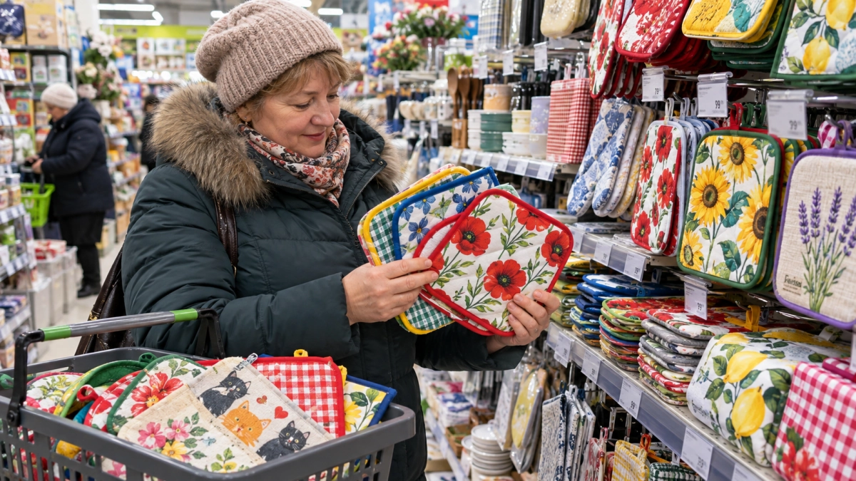 В Fix Price набрала целую корзину прихваток: дома сшила их как пазл — получился шикарный помощник для прихожей, мягкий и уютный