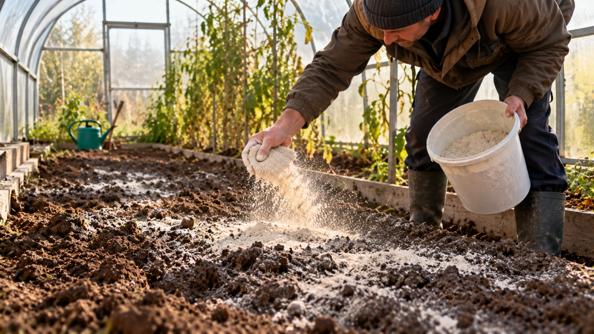 После урожая — хитрость на вес золота: 1 стакан на м² осенью — к весне уставшая почва в теплице получает мощную «перезагрузку»