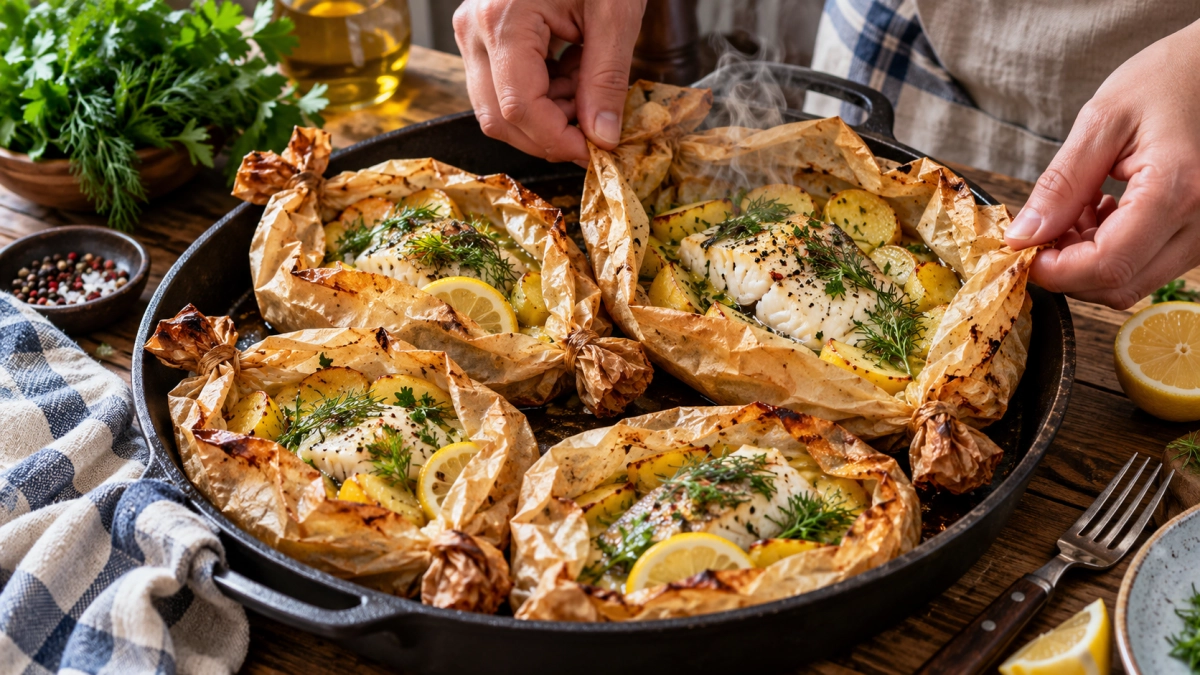 Готовлю эту вкуснятину и не могу остановиться: нежнейшая рыба с картошкой в «конверте» — хоть гостям на праздник, хоть семье на ужин